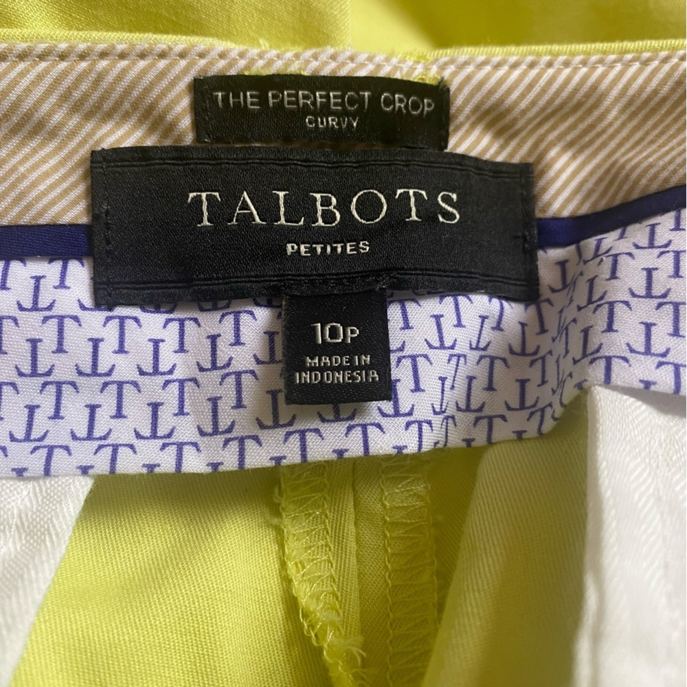 3/$29 Talbots The Perfect Crop Yellow Charmeuse Size 10P - Picture 7 of 8